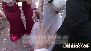 Bride Facial Blowjob Brunette Foursome 